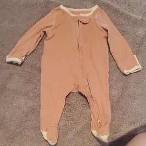 🐻 Cloud Island Orange and Cream Footie One Piece